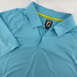 FootJoy Golf Polo Athletic Fit Performance Bear Paw‎ Blue Golf Shirt L